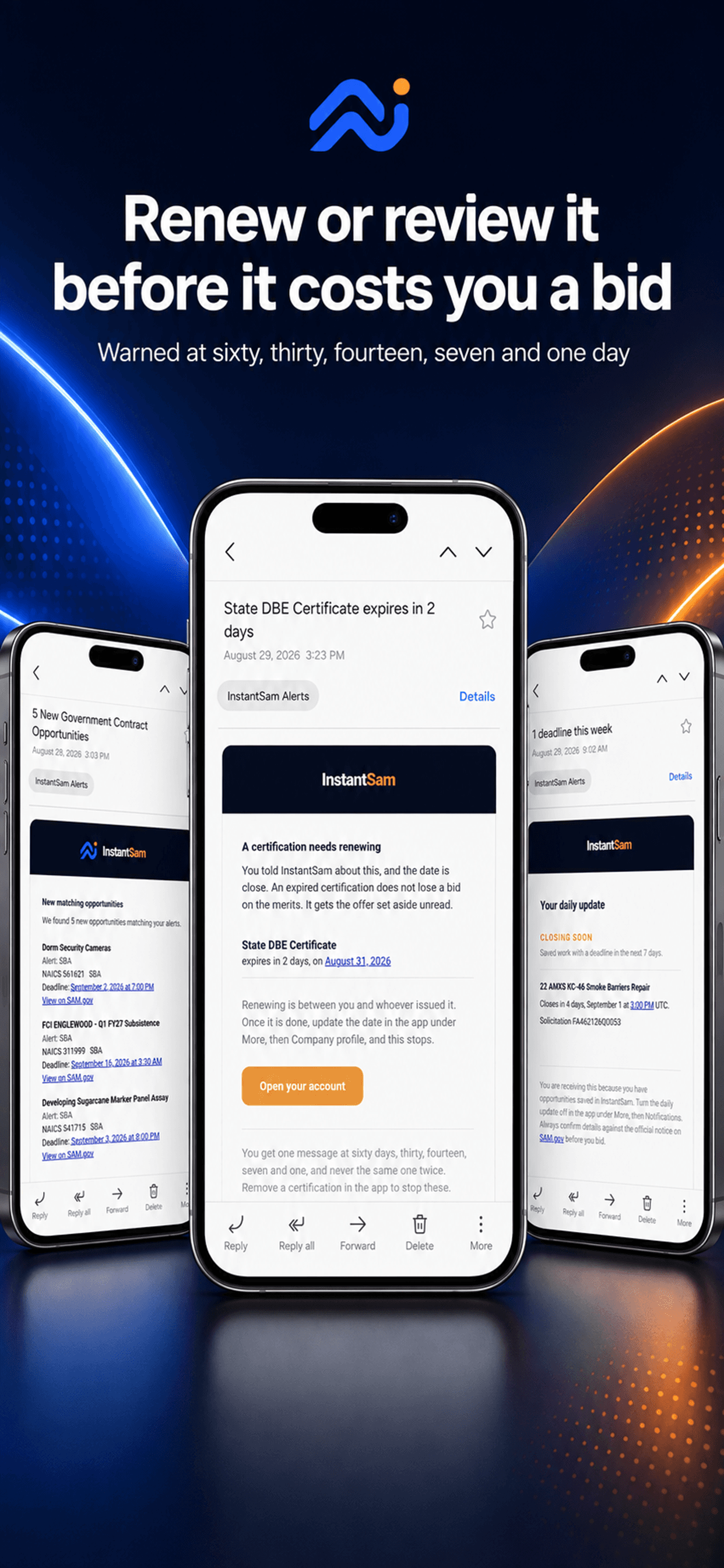Certifications with renewal warnings